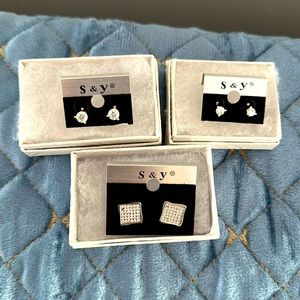 New！3 for 20 pretty women girls shinning earring ear studs